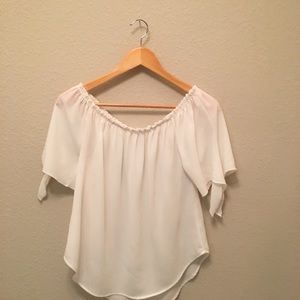 Large white off the shoulder top